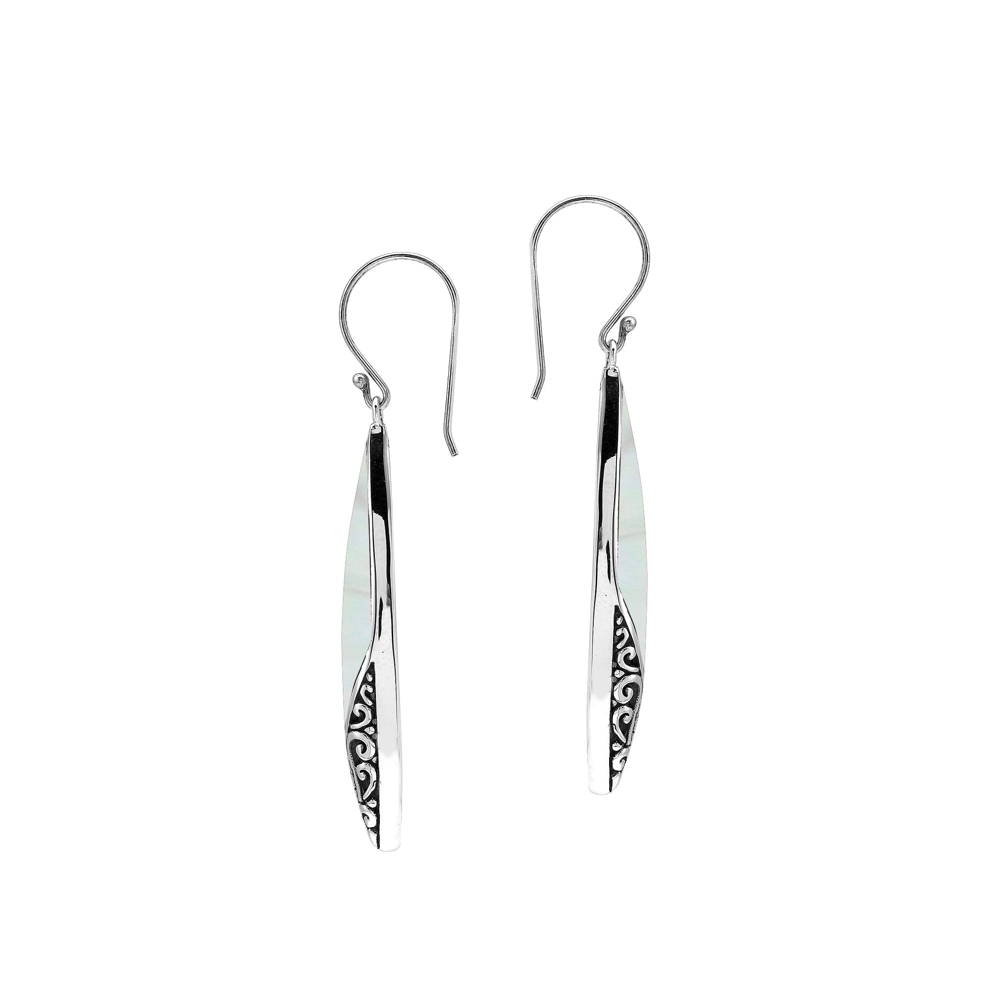 AE-1208-MOP Sterling Silver Earring With Mother Of Pearl Jewelry Bali Designs Inc 