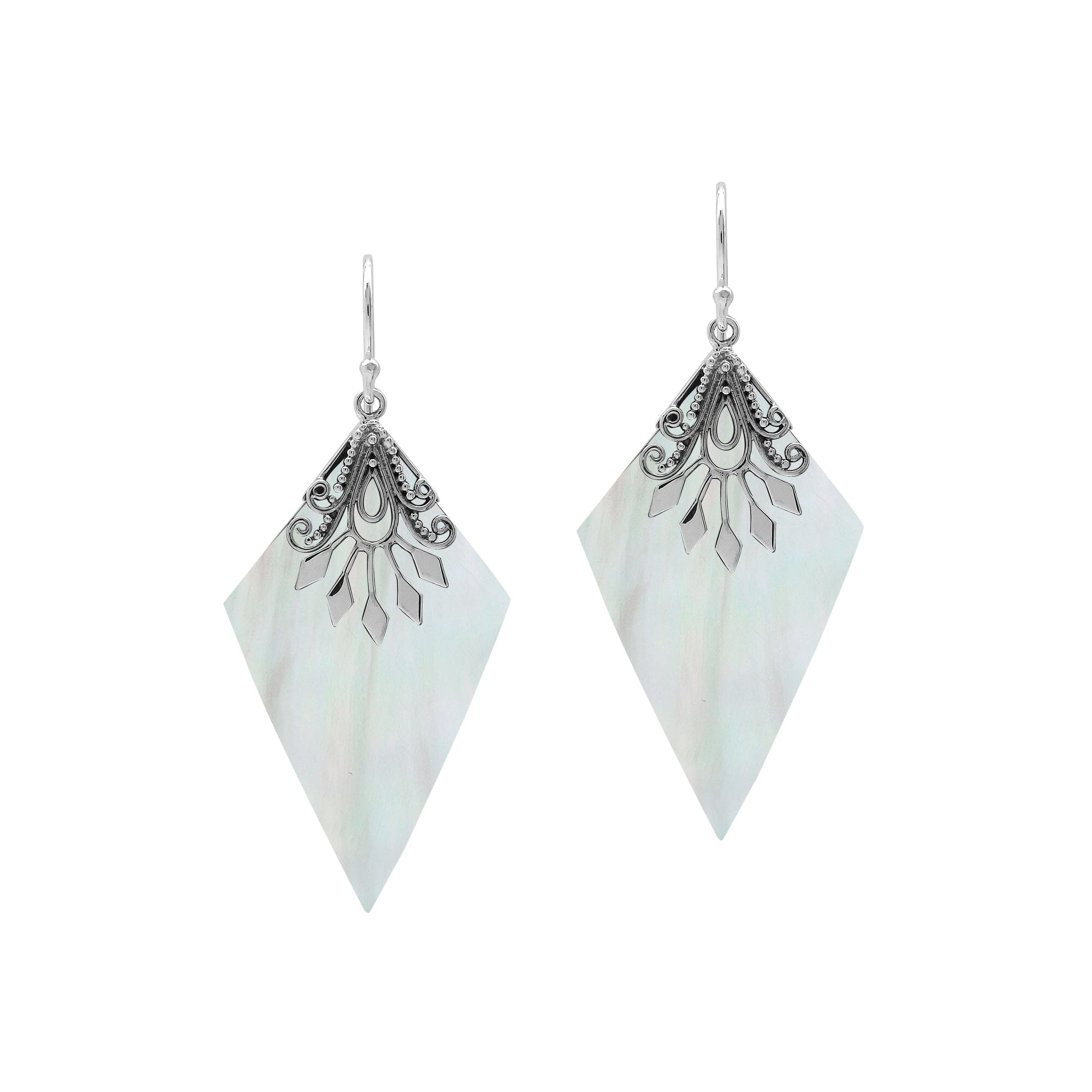 AE-1212-MOP Sterling Silver Earring With Mother Of Pearl Jewelry Bali Designs Inc 