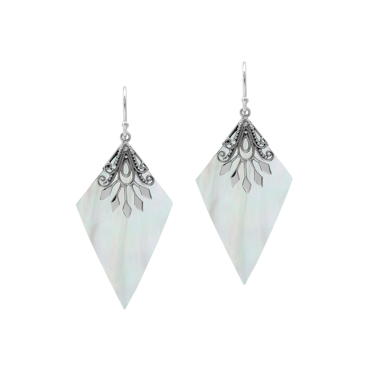 AE-1212-MOP Sterling Silver Earring With Mother Of Pearl Jewelry Bali Designs Inc 