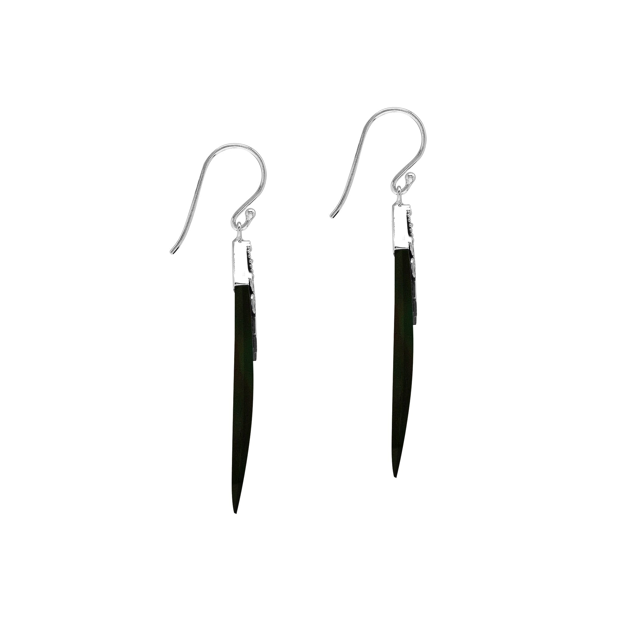 AE-1212-SHB Sterling Silver Earring With Black Shell Jewelry Bali Designs Inc 
