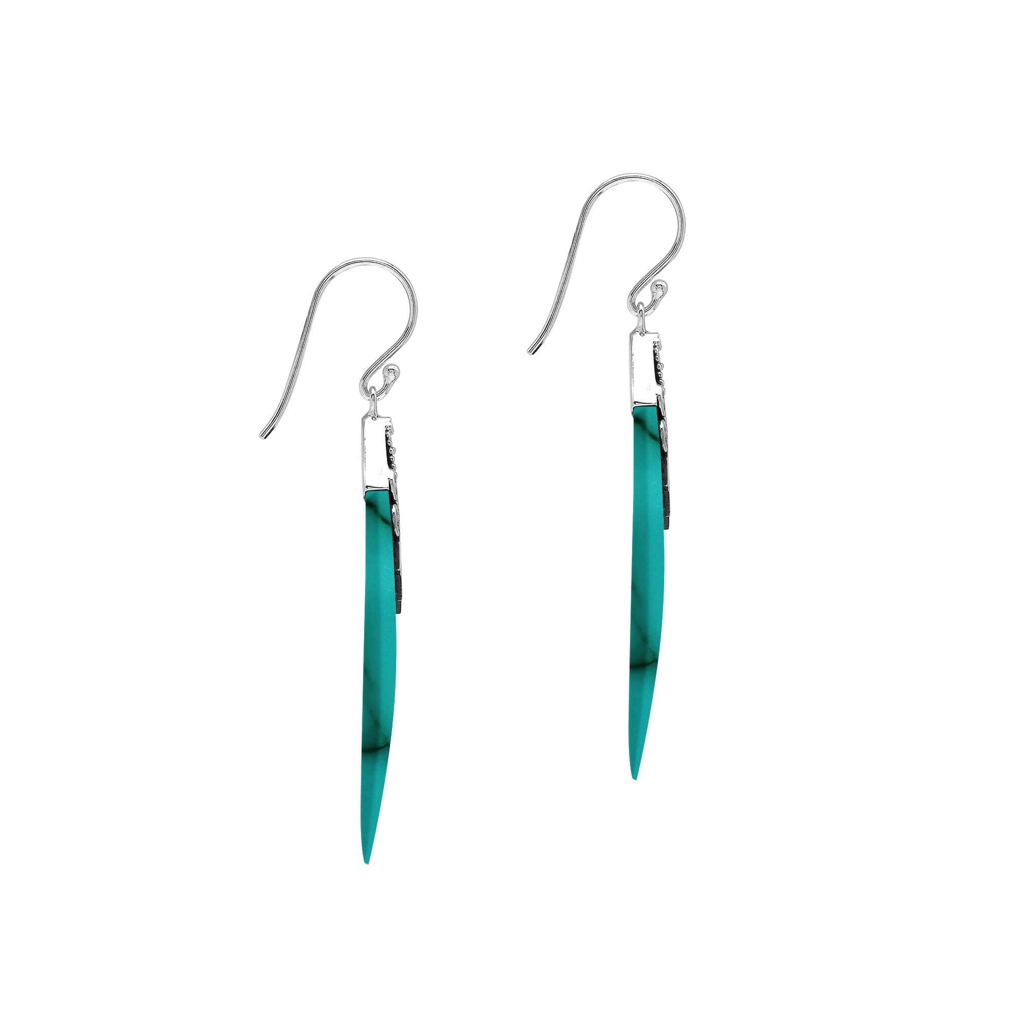AE-1212-TQ Sterling Silver Earring With Turquoise Shell Jewelry Bali Designs Inc 