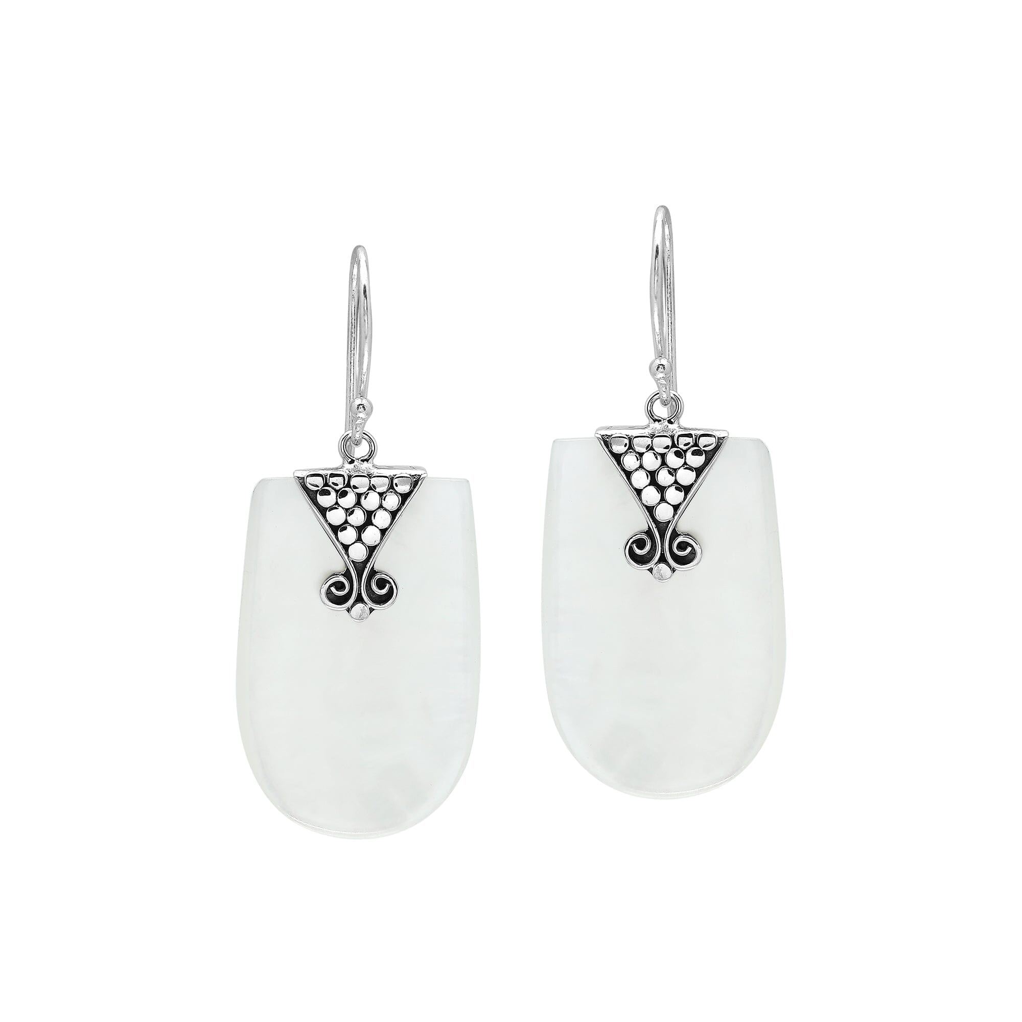 AE-1215-MOP Sterling Silver Earring With Mother Of Pearl Jewelry Bali Designs Inc 