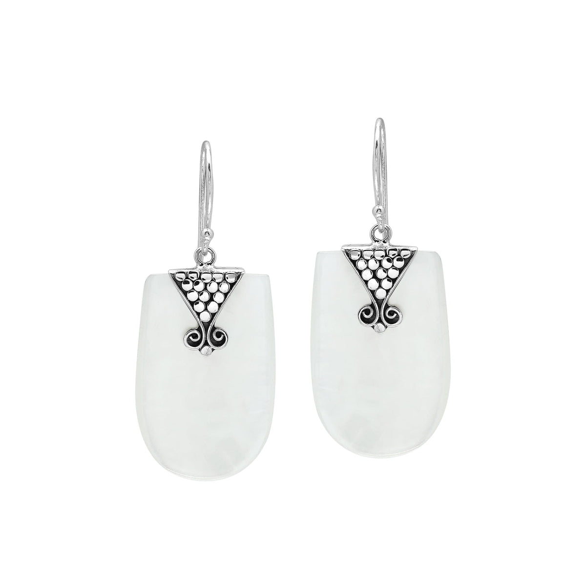 AE-1215-MOP Sterling Silver Earring With Mother Of Pearl Jewelry Bali Designs Inc 