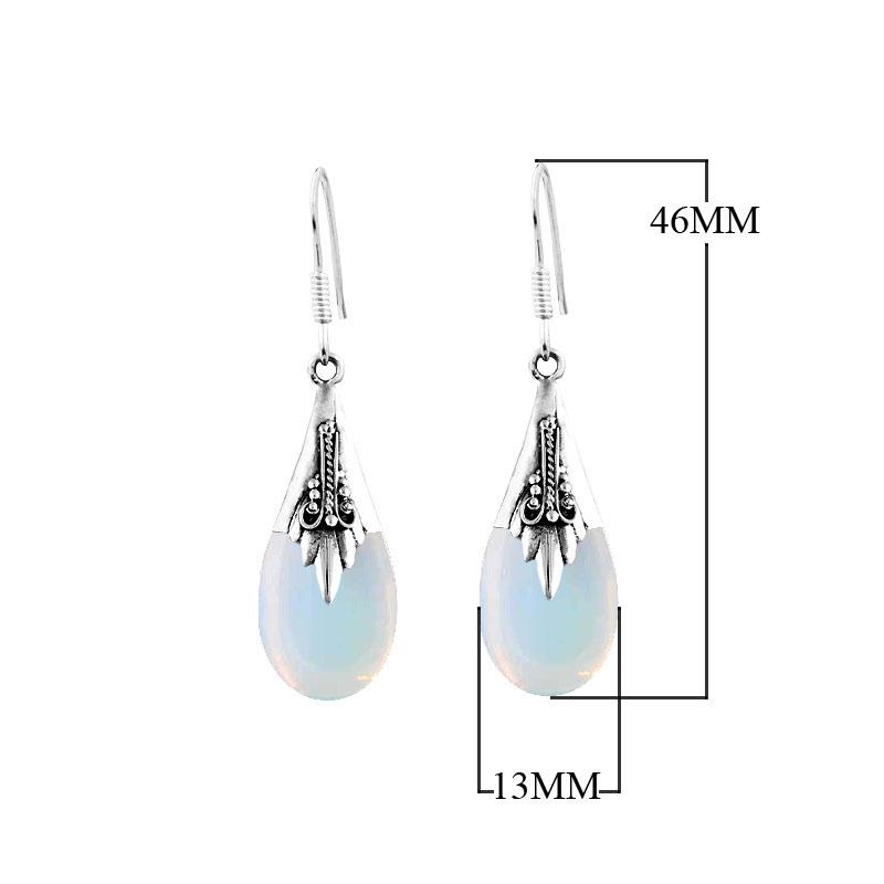 AE-6003-OP Sterling Silver Tears Drop Earring With Opolite Jewelry Bali Designs Inc 