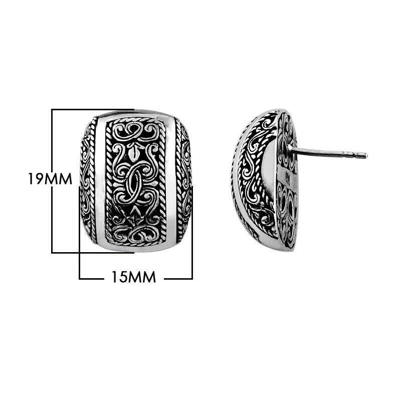AE-6006-S Sterling Silver Hand Crafted Rectangle Shape Earring Jewelry Bali Designs Inc 