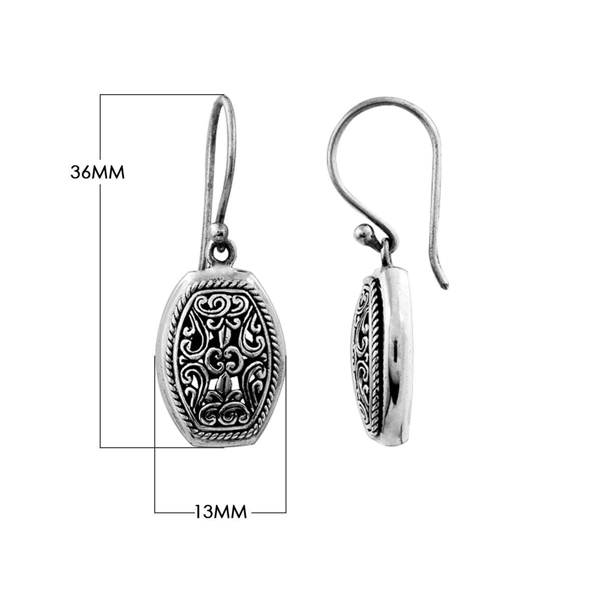 AE-6007-S Sterling Silver Beautiful Earring With Plain Silver Jewelry Bali Designs Inc 