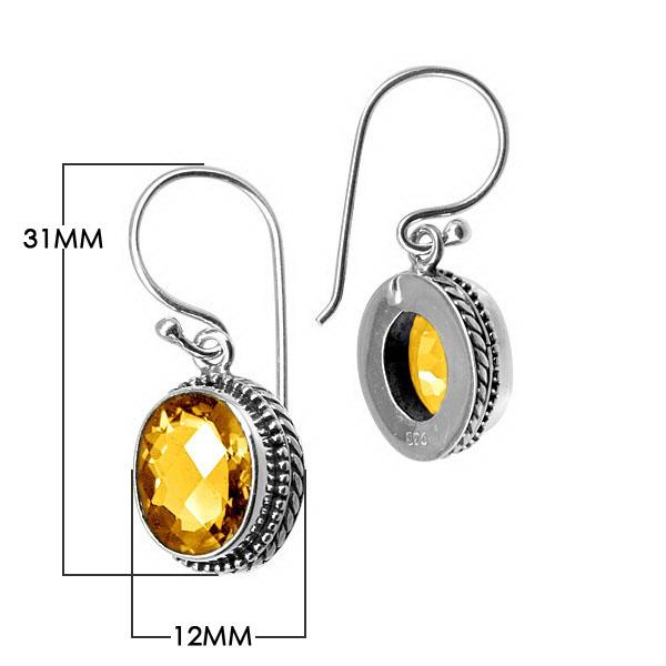 AE-6071-CT Sterling Silver Earring With Citrine Q. Jewelry Bali Designs Inc 