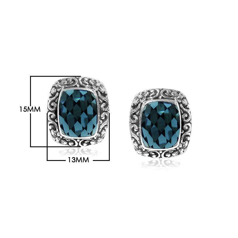 AE-6083-LBT Sterling Silver Earring With London Blue Topaz Q. Jewelry Bali Designs Inc 