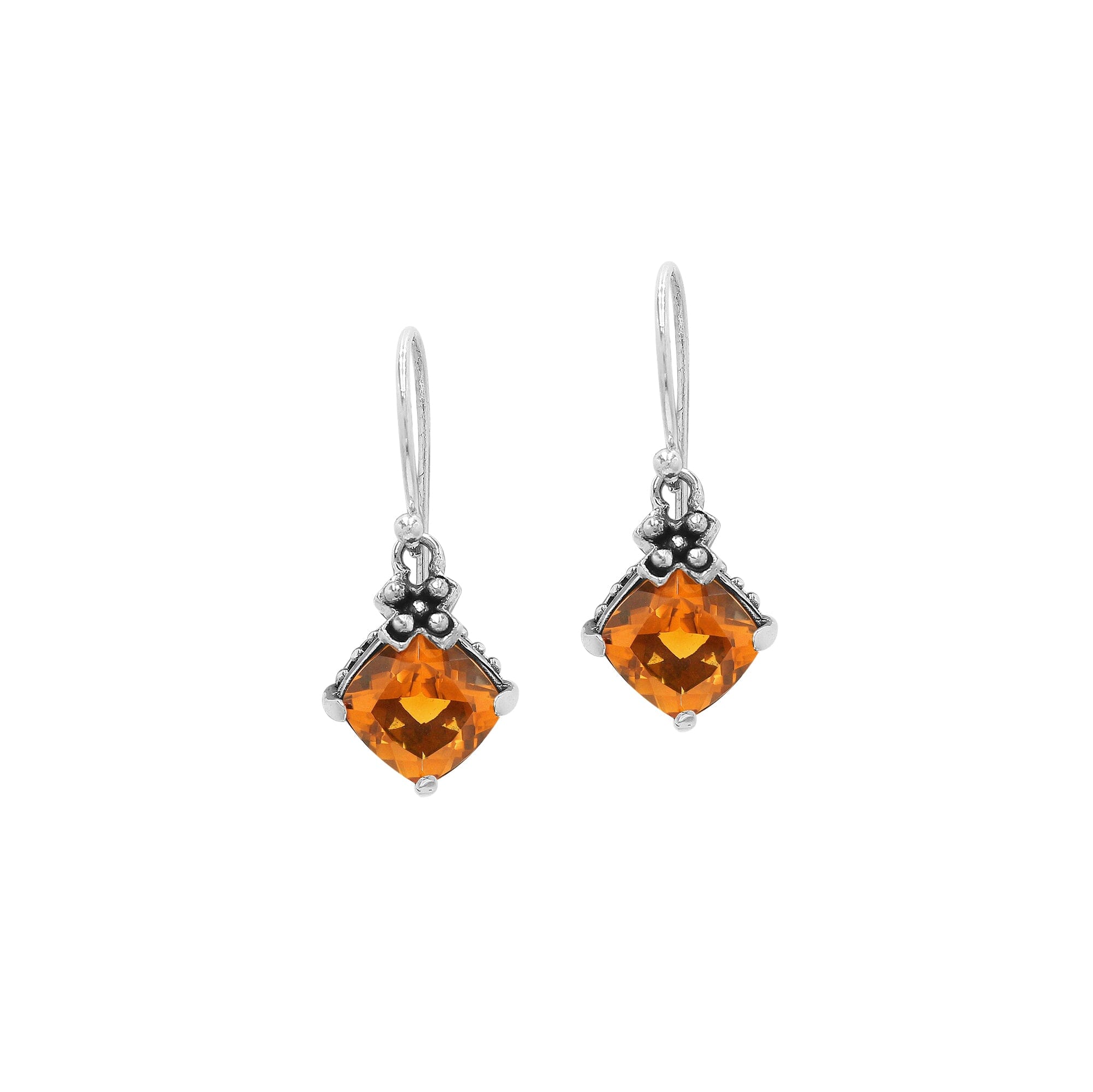 AE-6094-CT Sterling Silver Earring With Citrine Q. Jewelry Bali Designs Inc 