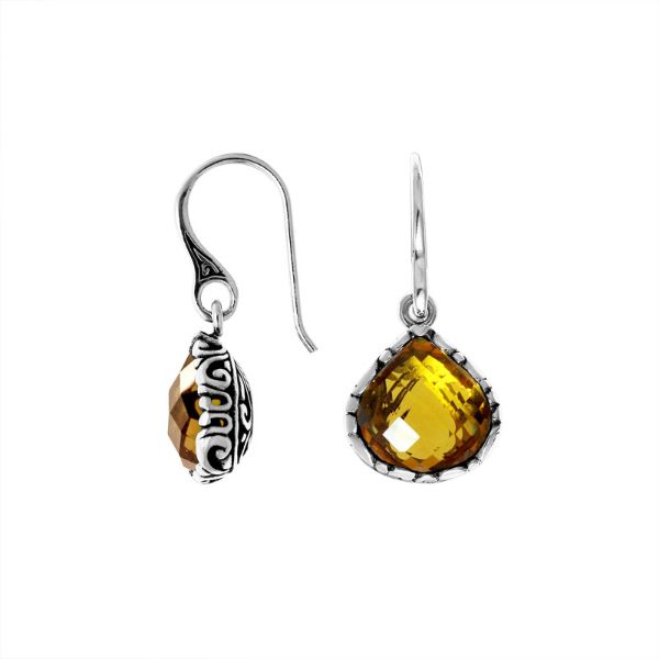 AE-6148-CT Sterling Silver Earring With Citrine Q. Jewelry Bali Designs Inc 