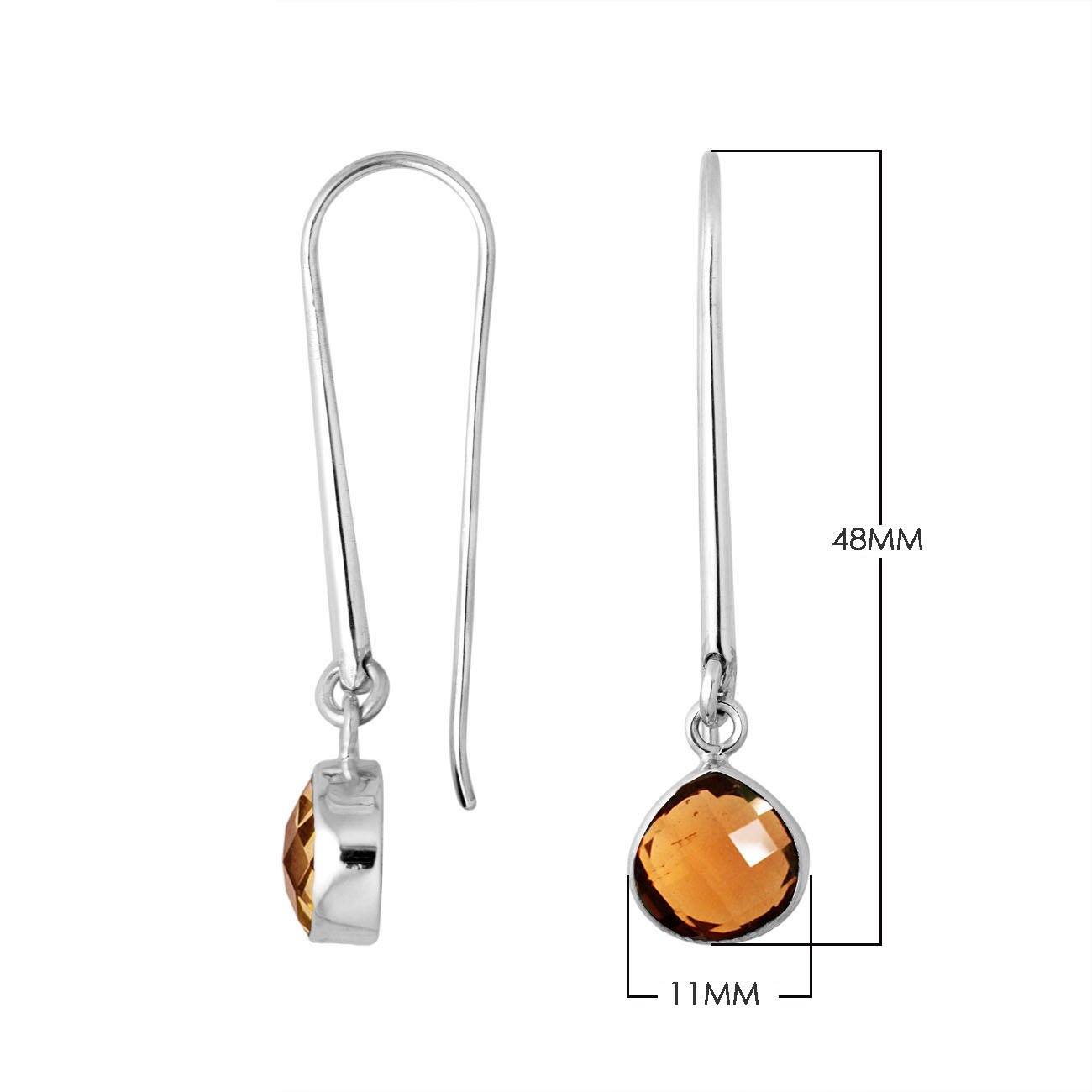 AE-6159-CT Sterling Silver Pear Shape Earring With Citrine Q. Jewelry Bali Designs Inc 