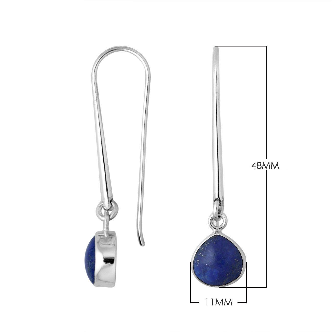 AE-6159-LP Sterling Silver Pear Shape Earring With Lapis Jewelry Bali Designs Inc 