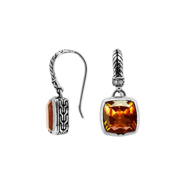AE-6162-CT Sterling Silver Earring With Citrine Q. Jewelry Bali Designs Inc 