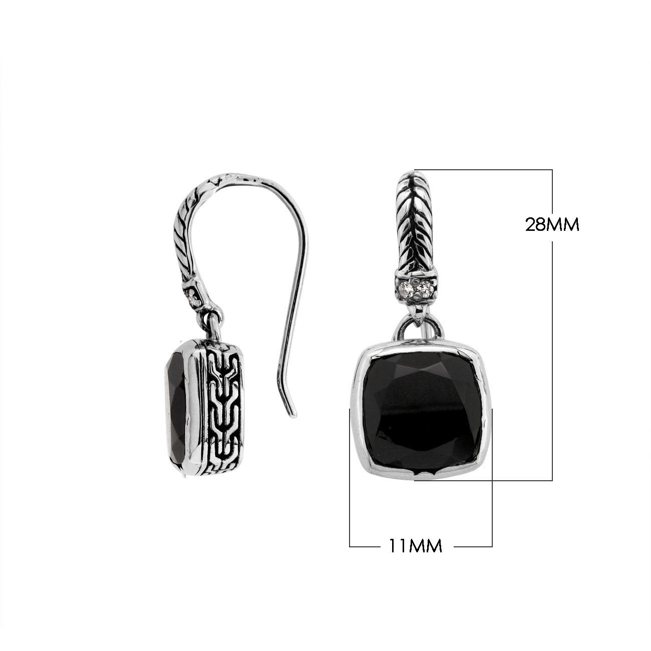 AE-6162-OX Sterling Silver Earring With Black Onyx Jewelry Bali Designs Inc 