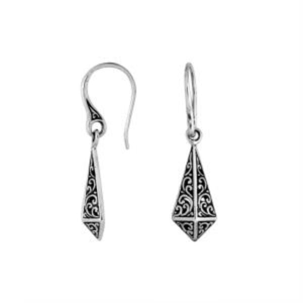 AE-6193-S Sterling Silver Earring With Plain Silver Jewelry Bali Designs Inc 