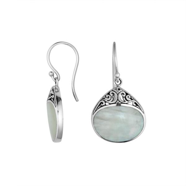 AE-6197-MOP Sterling Silver Earring With Mother Of Pearl Jewelry Bali Designs Inc 