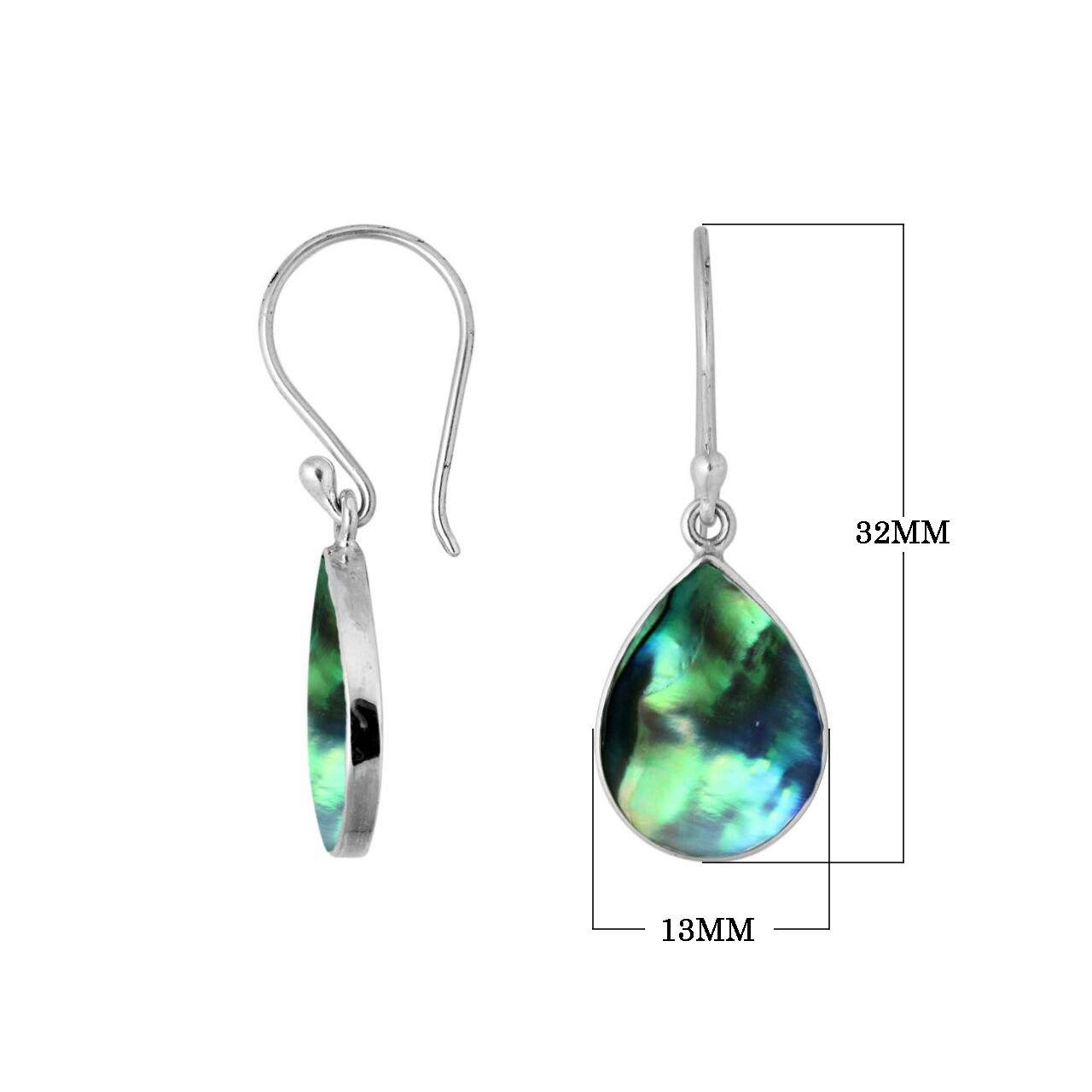 AE-6209-AB Sterling Silver Earring With Abalone Shell Jewelry Bali Designs Inc 