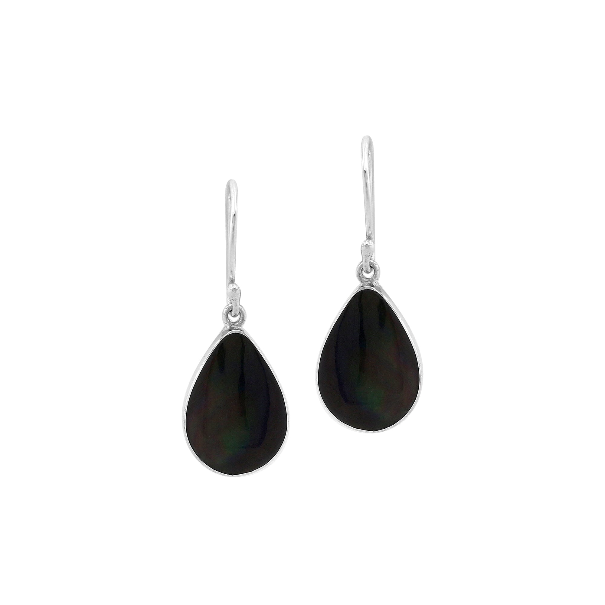 AE-6209-SHB Sterling Silver Earring With Black Shell Jewelry Bali Designs Inc 