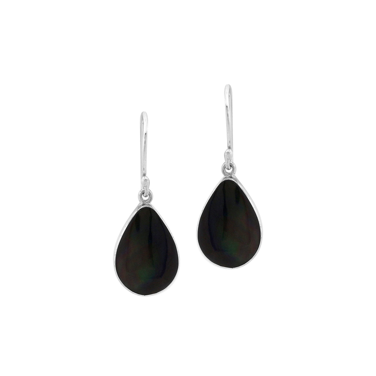 AE-6209-SHB Sterling Silver Earring With Black Shell Jewelry Bali Designs Inc 