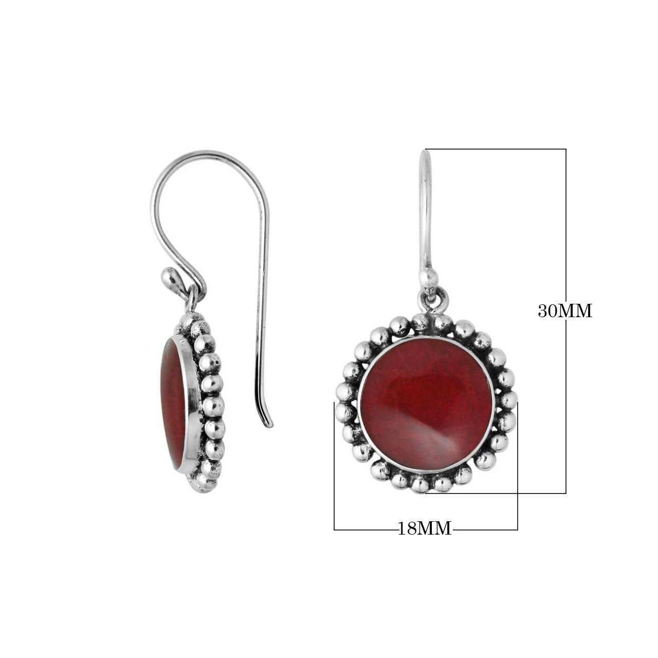 AE-6218-CR Sterling Silver Earring With Coral Jewelry Bali Designs Inc 
