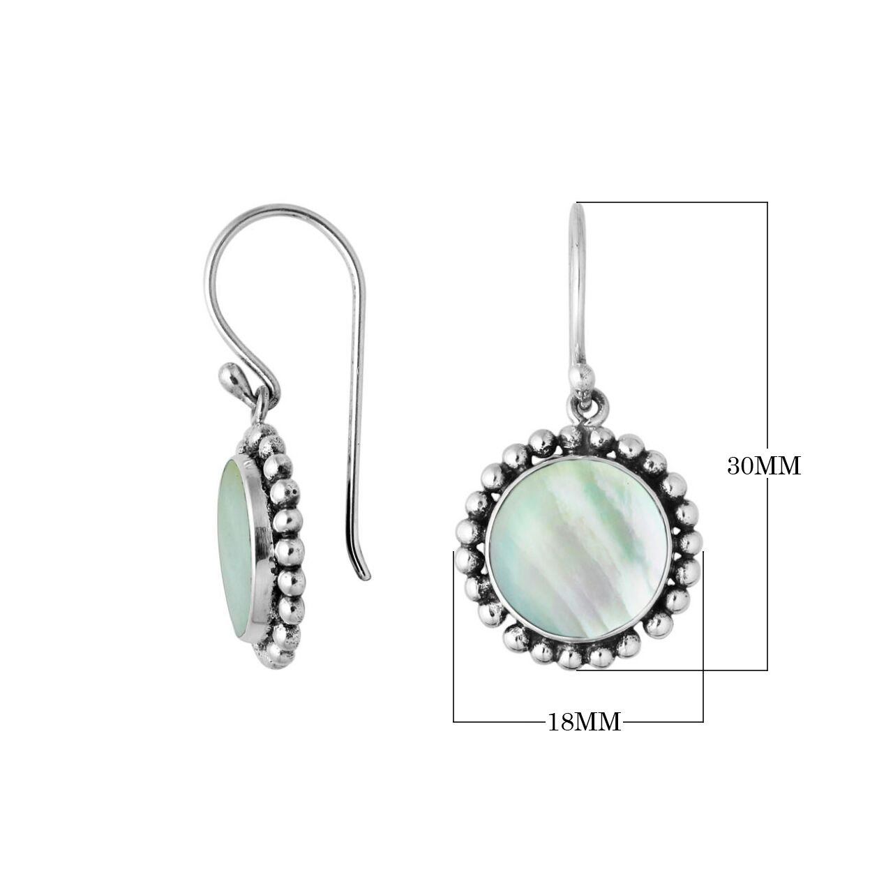AE-6218-MOP Sterling Silver Earring With Mother of Pearl Jewelry Bali Designs Inc 