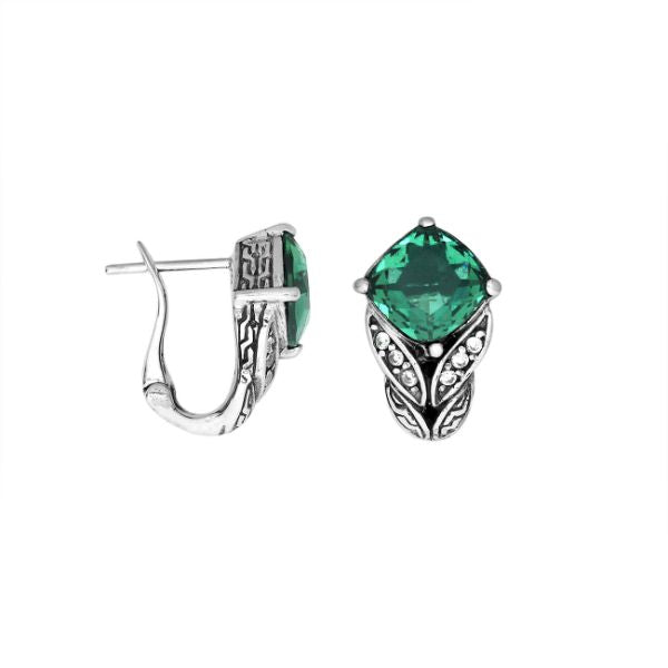 AE-6233-GQ Sterling Silver Earring With Green Quartz Jewelry Bali Designs Inc 