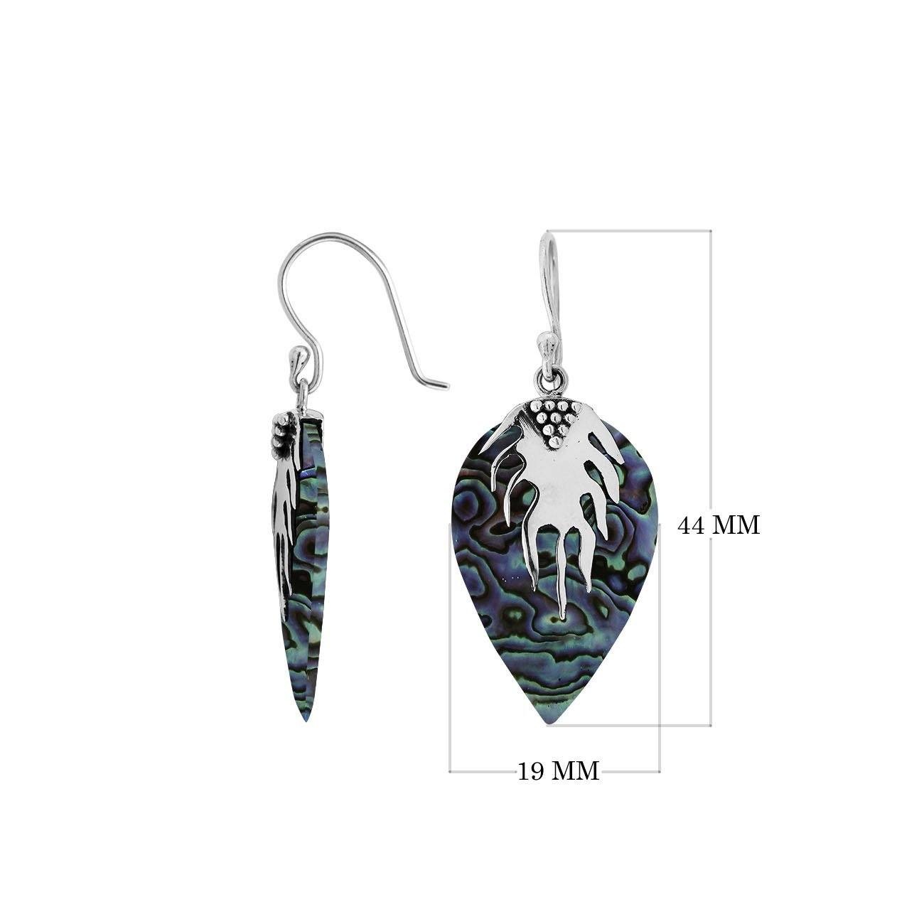 AE-6237-AB Sterling Silver Earring With Abalone Shell Jewelry Bali Designs Inc 