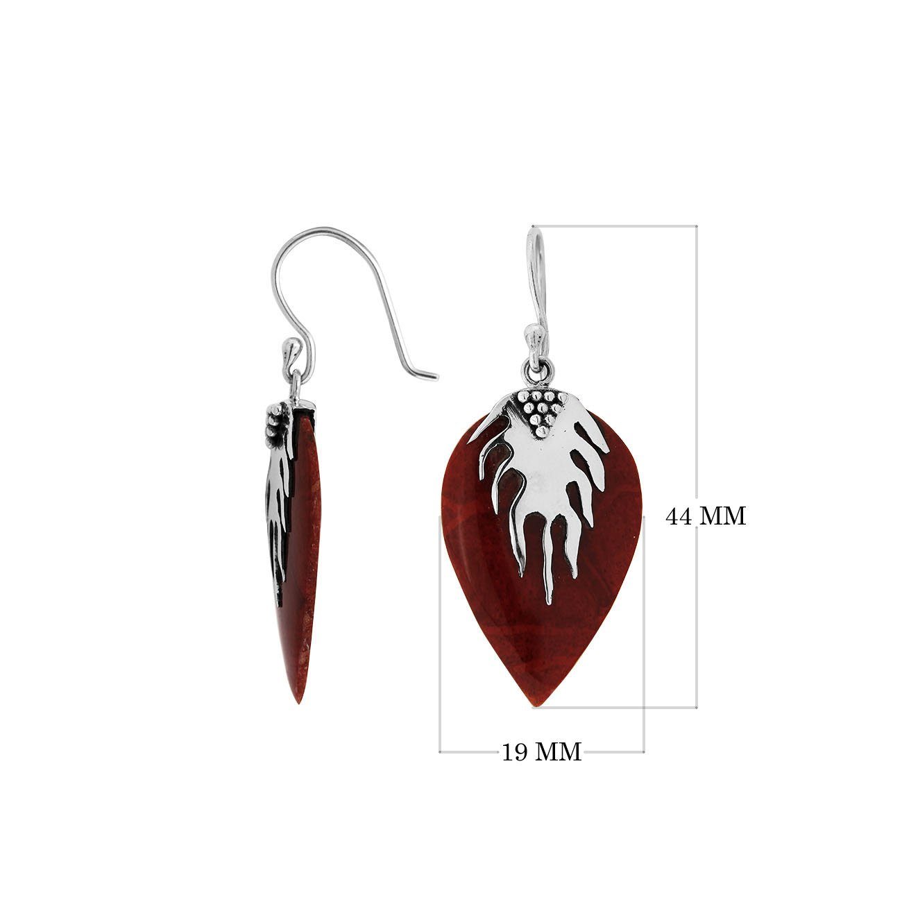 AE-6237-CR Sterling Silver Earring With Coral Jewelry Bali Designs Inc 