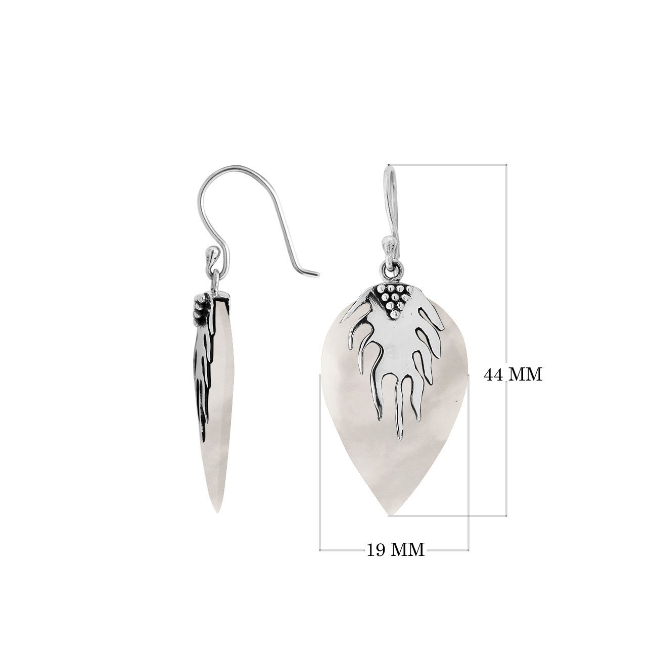 AE-6237-MOP Sterling Silver Earring With Mother Of Pearl Jewelry Bali Designs Inc 