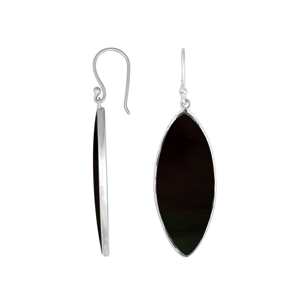 AE-6238-SHB Sterling Silver Earring With Black Shell Jewelry Bali Designs Inc 
