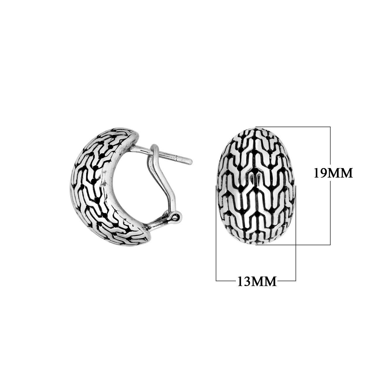 AE-6240-S Sterling Silver Earring With Plain Silver Jewelry Bali Designs Inc 