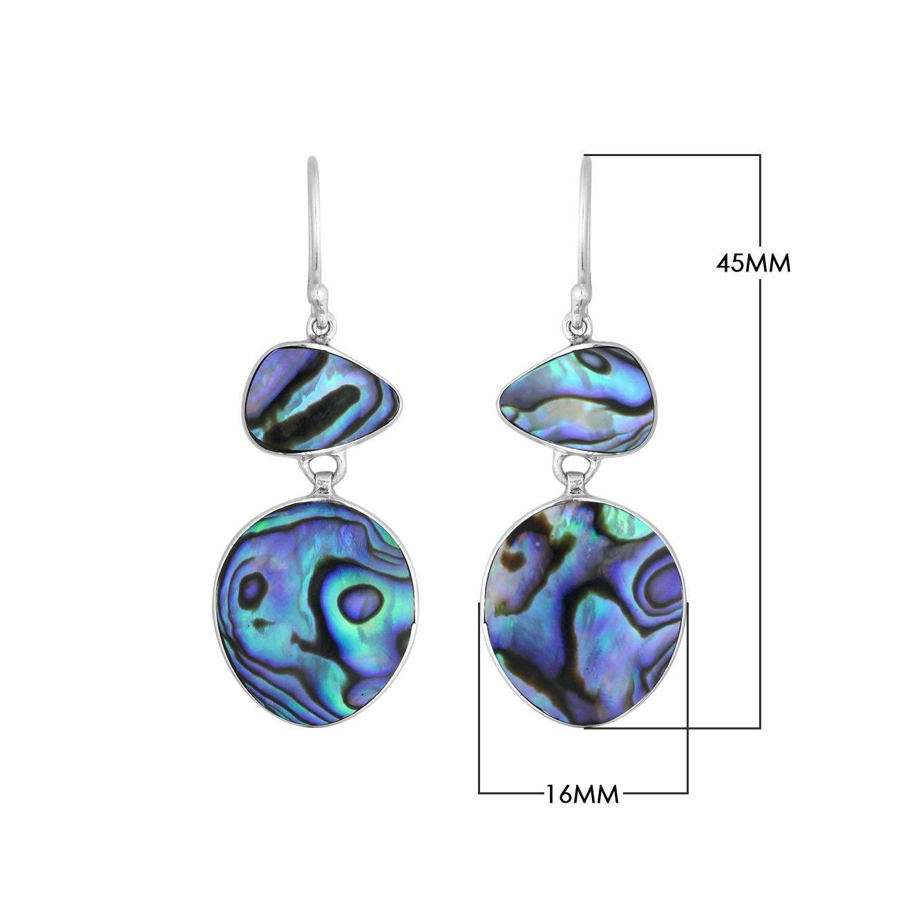 AE-6243-AB Sterling Silver Earring With Abalone Shell Jewelry Bali Designs Inc 