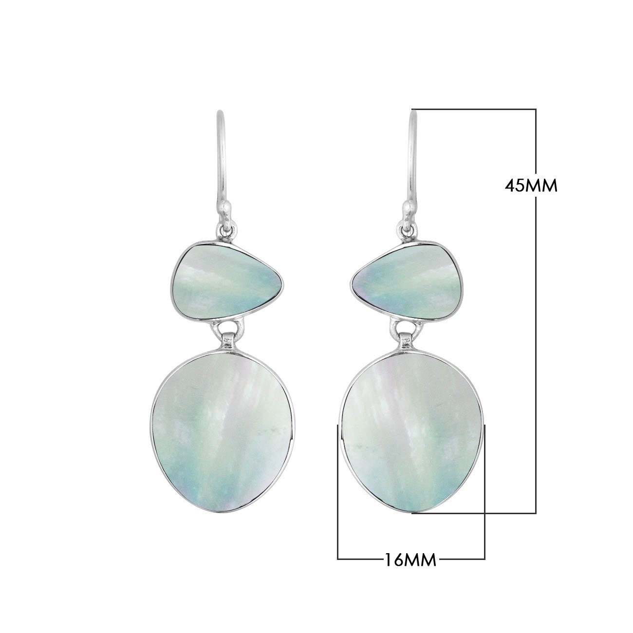 AE-6243-MOP Sterling Silver Earring With Mother Of Pearl Jewelry Bali Designs Inc 