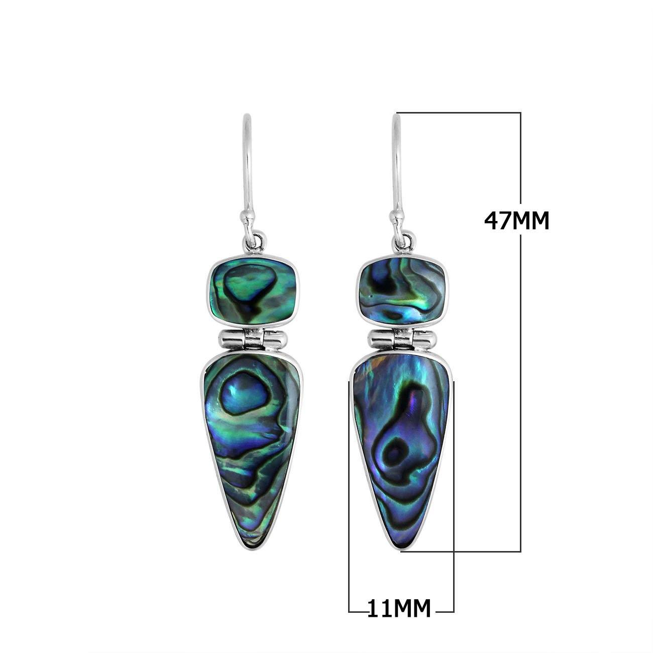 AE-6244-AB Sterling Silver Earring With Abalone Shell Jewelry Bali Designs Inc 