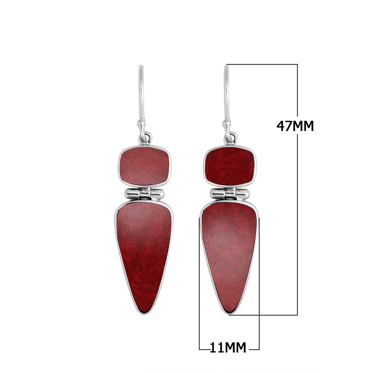AE-6244-CR Sterling Silver Earring With Coral Jewelry Bali Designs Inc 