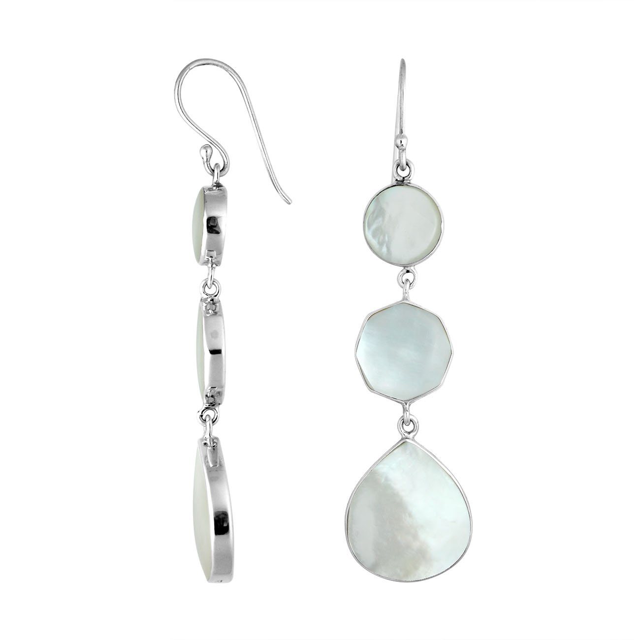 AE-6248-MOP Sterling Silver Earring With Mother Of Pearl Jewelry Bali Designs Inc 