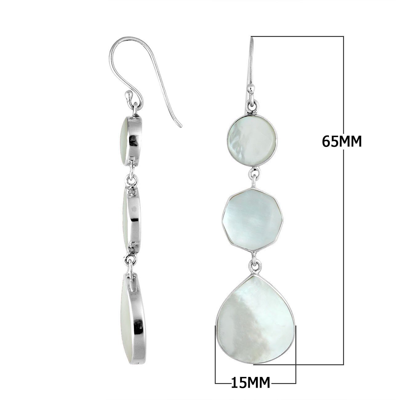 AE-6248-MOP Sterling Silver Earring With Mother Of Pearl Jewelry Bali Designs Inc 