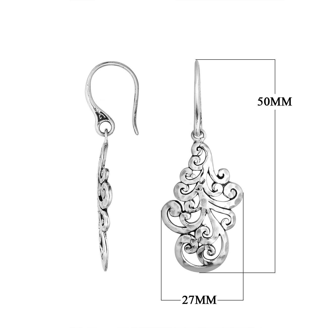 AE-6250-S Sterling Silver Earring With Plain Silver Jewelry Bali Designs Inc 