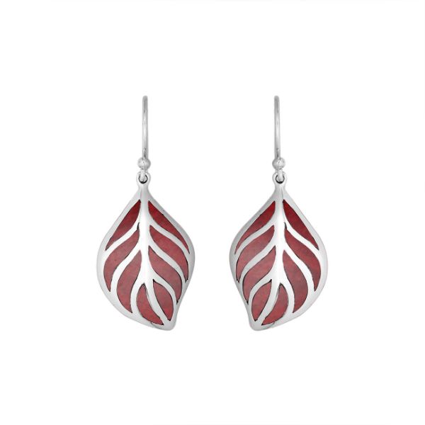 AE-6252-CR Sterling Silver Earring With Coral Jewelry Bali Designs Inc 