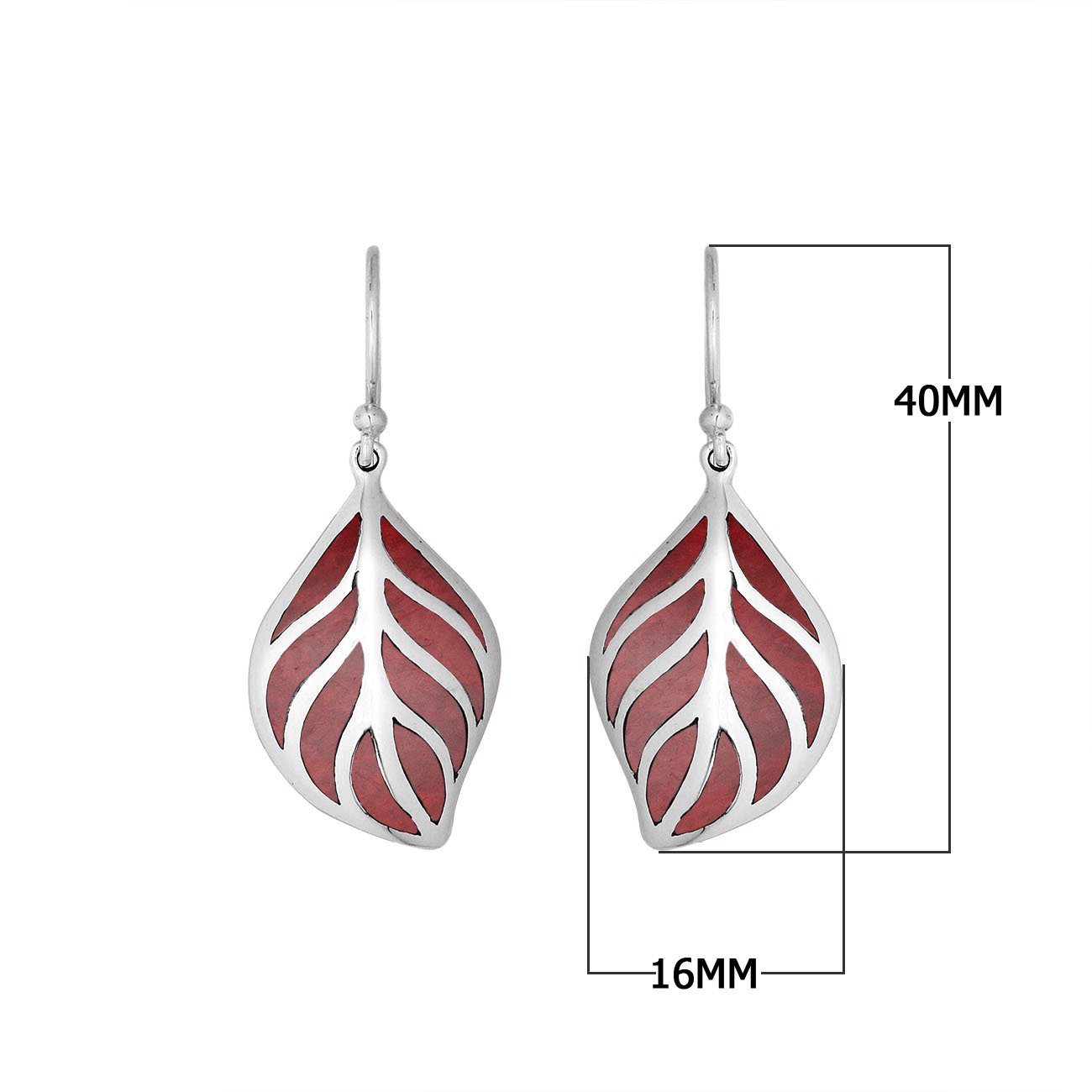 AE-6252-CR Sterling Silver Earring With Coral Jewelry Bali Designs Inc 
