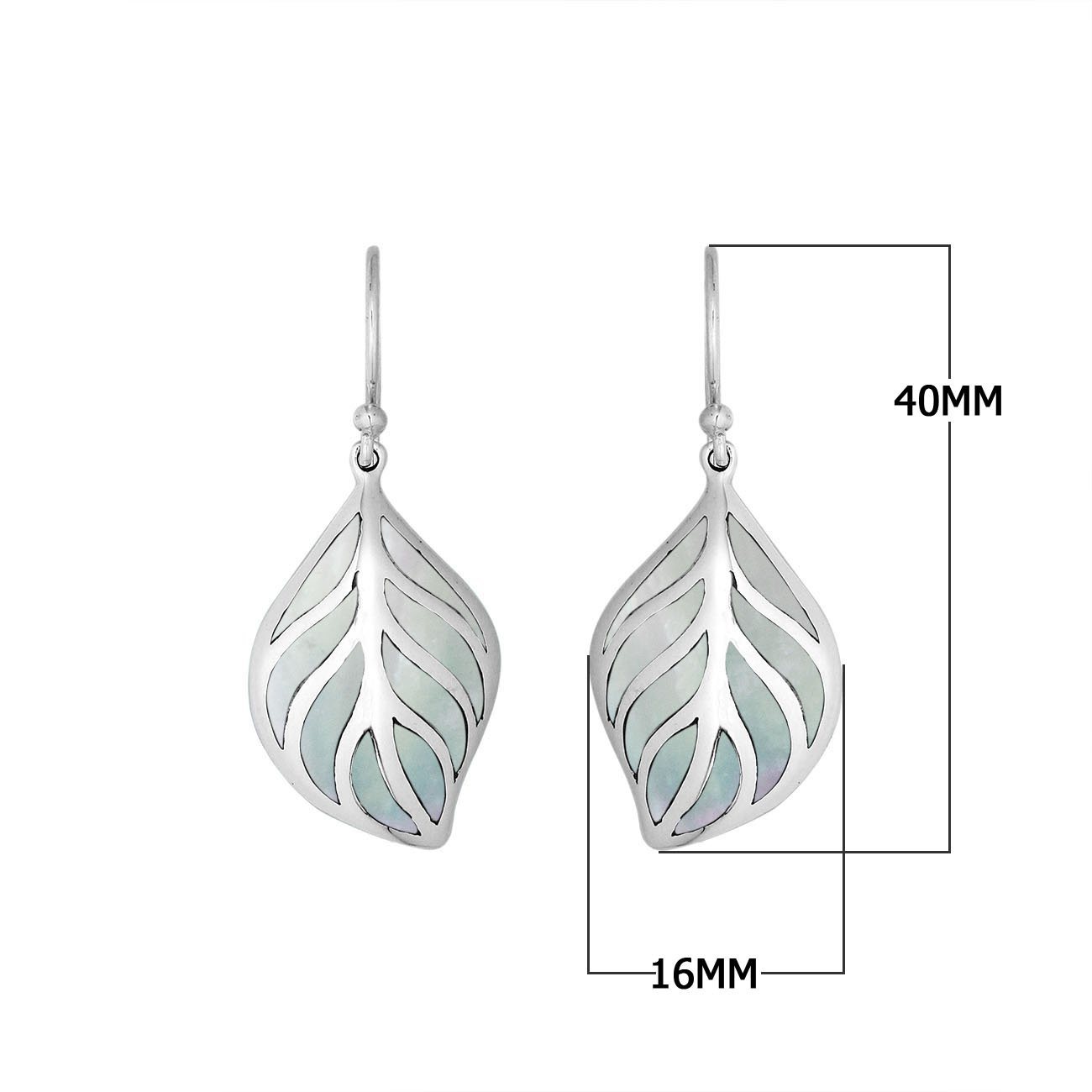 AE-6252-MOP Sterling Silver Earring With Mother Of Pearl Jewelry Bali Designs Inc 