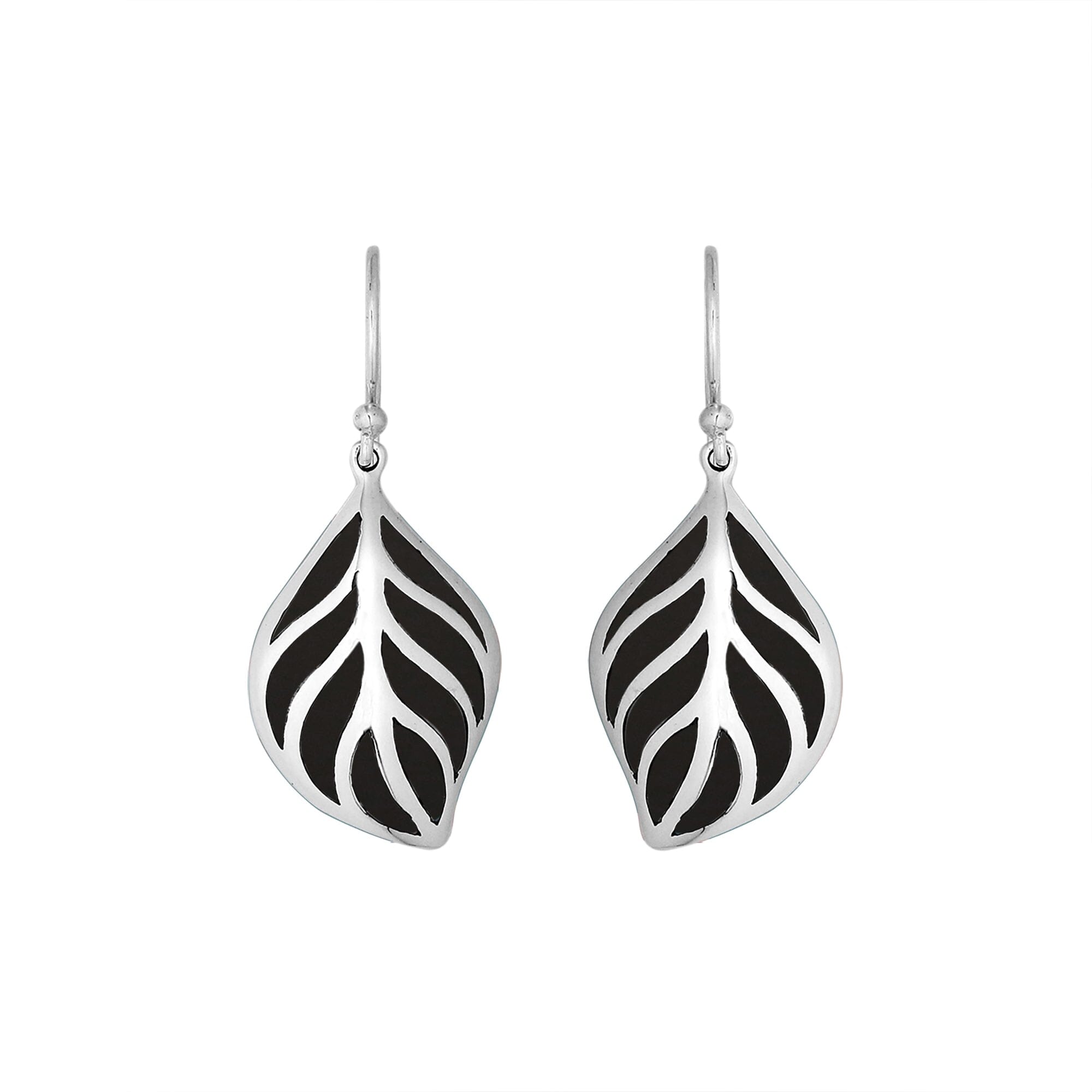 AE-6252-SHB Sterling Silver Earring With Black Shell Jewelry Bali Designs Inc 