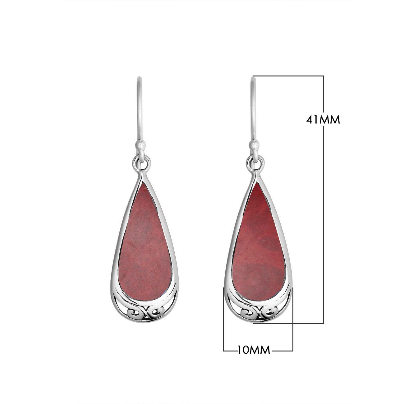 AE-6254-CR Sterling Silver Earring With Coral Jewelry Bali Designs Inc 