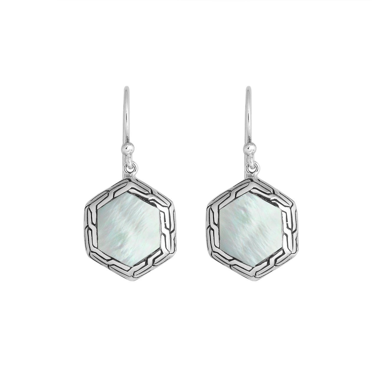 AE-6255-MOP Sterling Silver Earring With Mother Of Pearl Jewelry Bali Designs Inc 