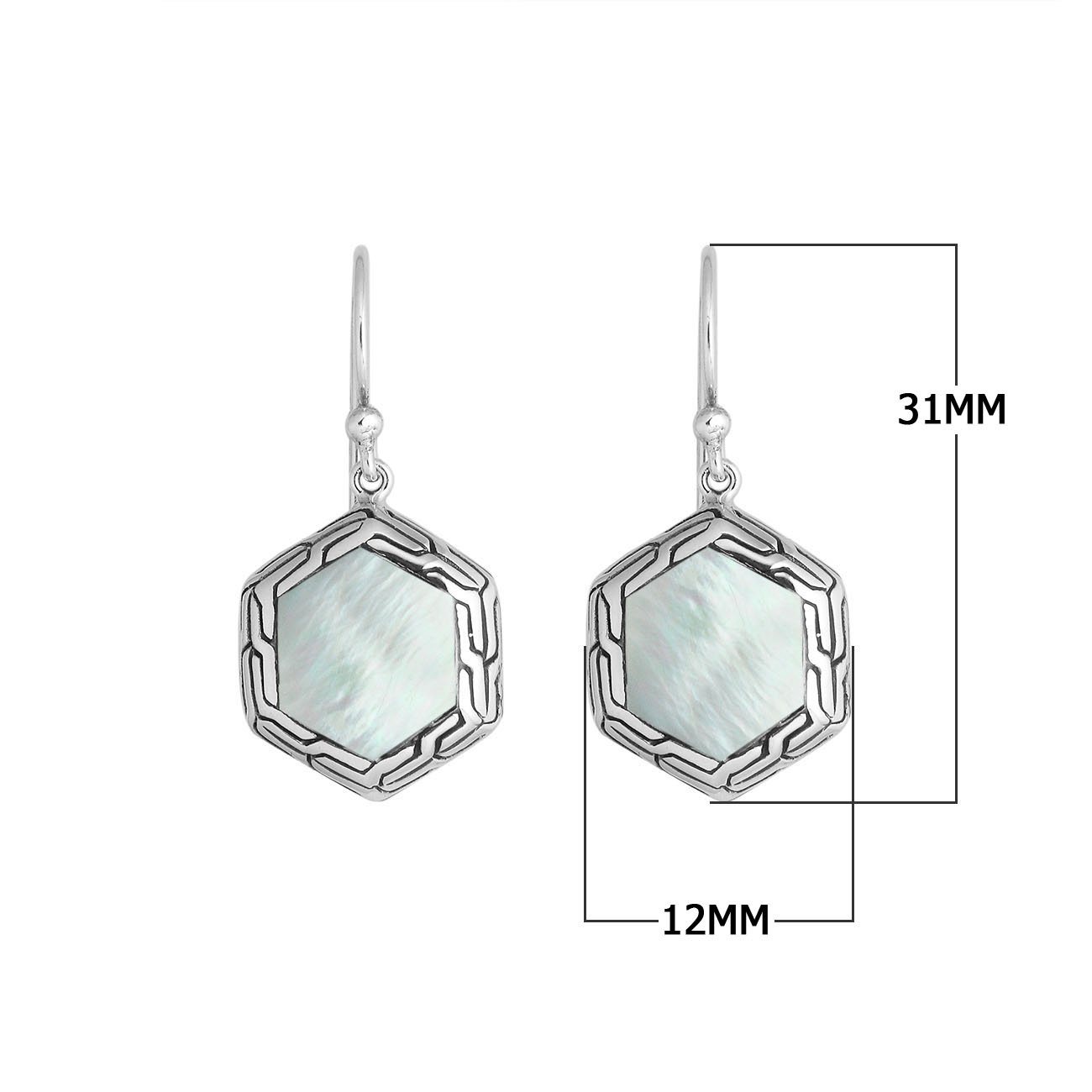 AE-6255-MOP Sterling Silver Earring With Mother Of Pearl Jewelry Bali Designs Inc 