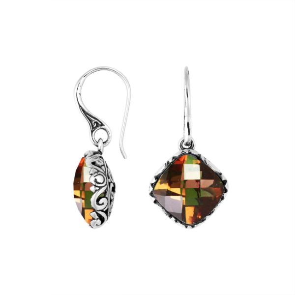 AE-6256-CT Sterling Silver Earring With Citrine Q. Jewelry Bali Designs Inc 