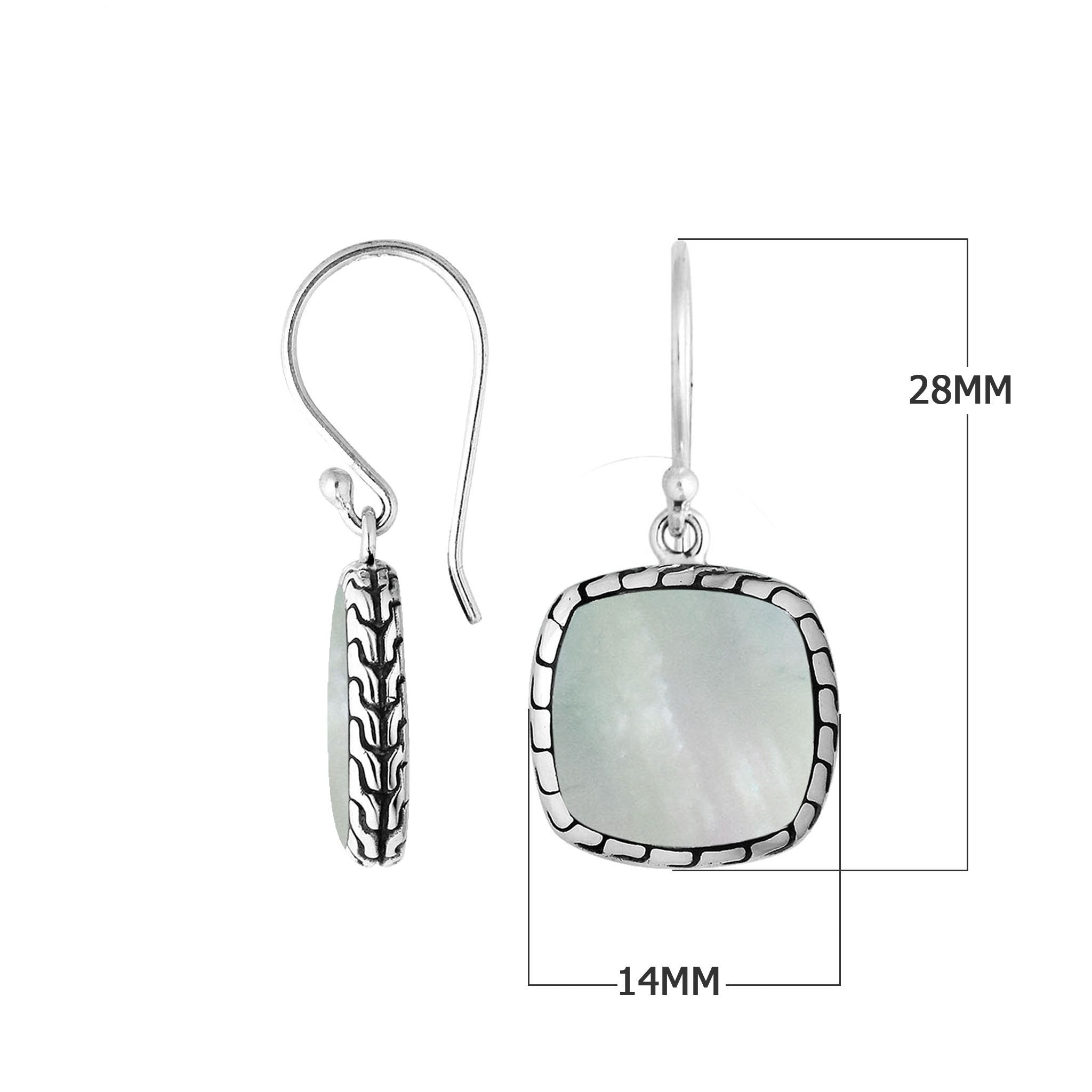 AE-6257-MOP Sterling Silver Earring With Mother Of Pearl Jewelry Bali Designs Inc 