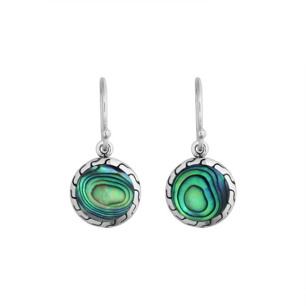 AE-6258-AB Sterling Silver Earring With Abalone Shell Jewelry Bali Designs Inc 