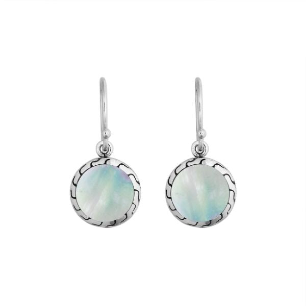 AE-6258-MOP Sterling Silver Earring With Mother Of Pearl Jewelry Bali Designs Inc 