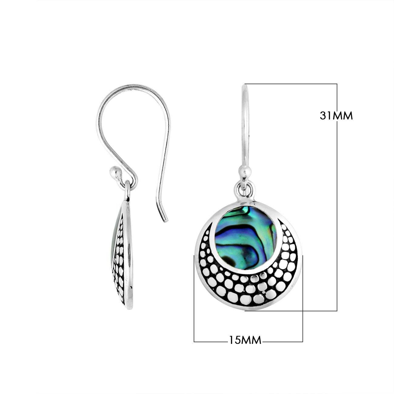 AE-6259-AB Sterling Silver Earring With Abalone Shell Jewelry Bali Designs Inc 